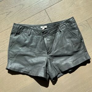 Joie 6 100% Lamb Leather Shorts Charcoal Gray